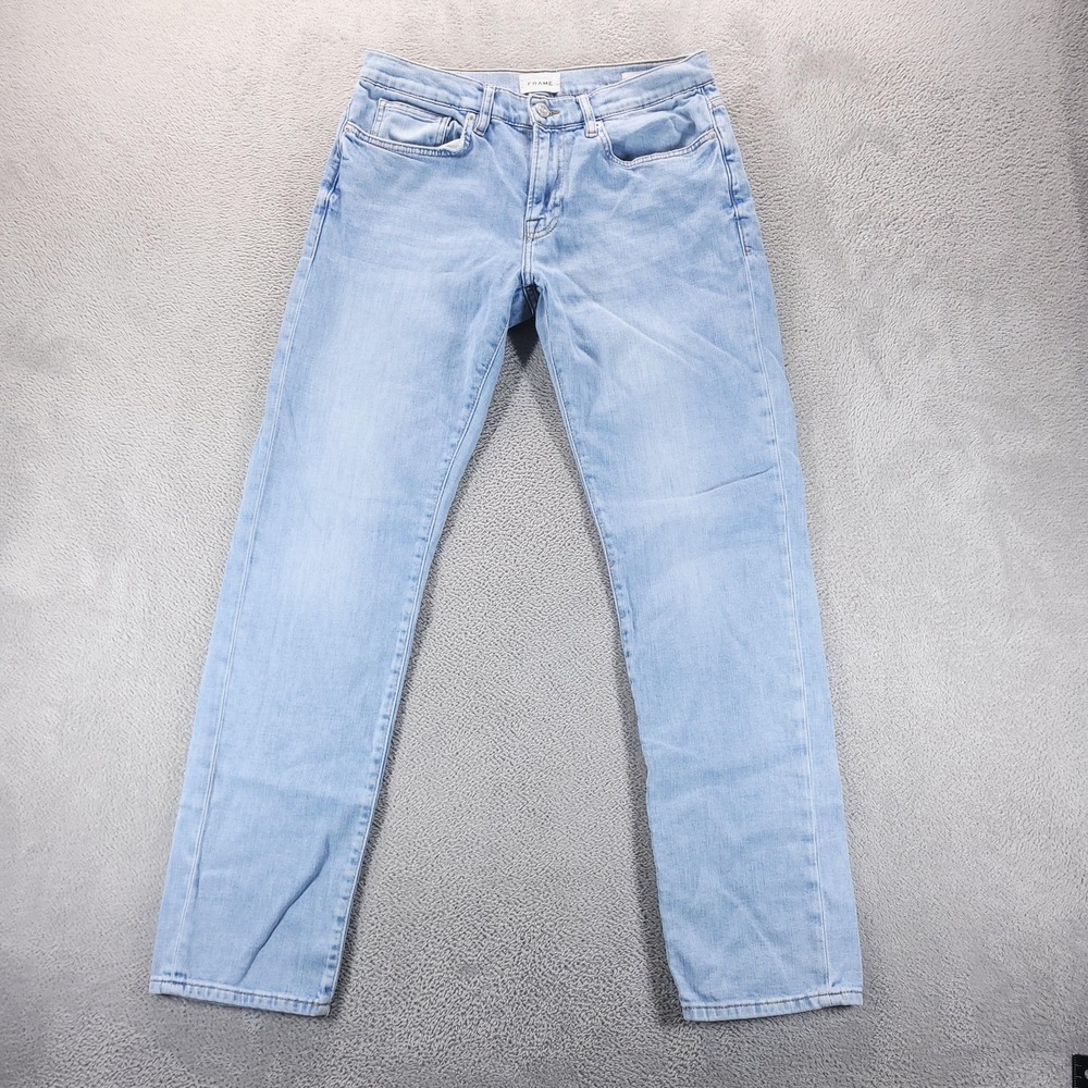 FRAME Jeans Mens 32x32 Blue L'Homme Slim Tapered Light Wash Stretch‎ Denim